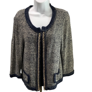Roz‎ and Ali Cardigan Gold Accents Size Med